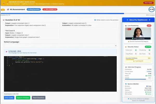 SkillBoard coding assessment interface